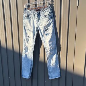 Rock Revival Light Blue Distressed Jeans